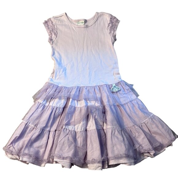 Naartjie Girls Lavender Cap Sleeve Ruffle Dress XL 7 Years - Picture 1 of 3
